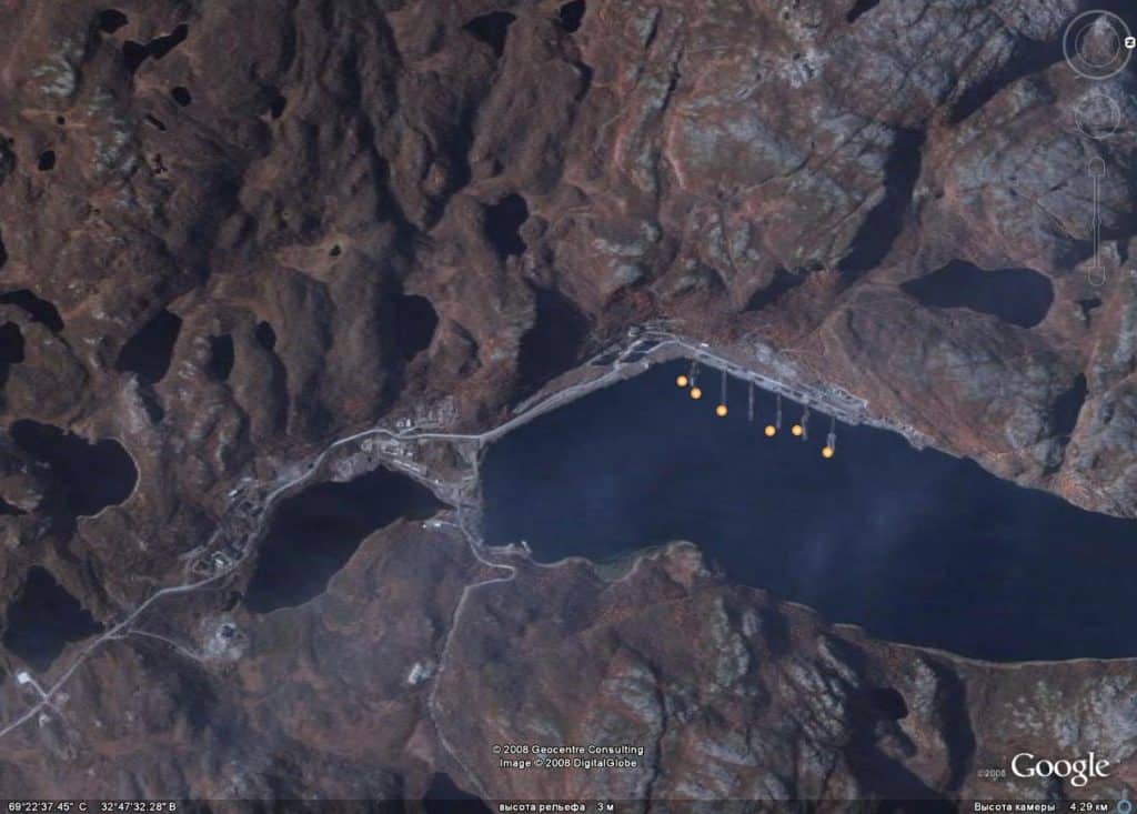 Ара-Губа на спутниковых снимках, сентябрь 2005 года, общий вид